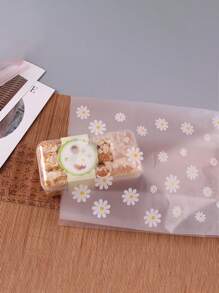 10 件雏菊印花塑料礼品袋，圣诞节情人节 - 白色 - 查看 6