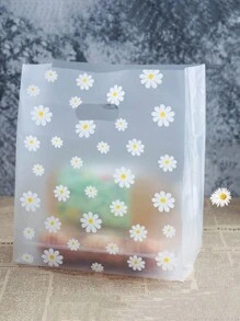 10 件雏菊印花塑料礼品袋，圣诞节情人节 - 白色 - 查看 7