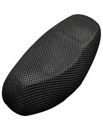 1pc Black 3D Breathable Motorcycle Seat Cover, Waterproof, Heat Resistant, All Season Universal Seat Cushion Cover