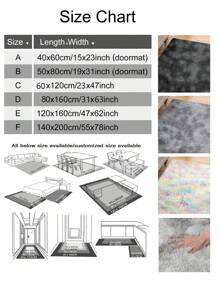 1 pieza Alfombra de poliéster, alfombra de dormitorio con diseño Tie Dye peluda para sala de estar, decoración de habitación - Gris - Ver 3