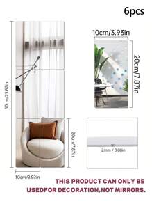cái/bộ Miếng dán tường gương trang trí hình chữ nhật, Chất liệu acrylic dày 2 mm Gạch ốp tường gương 3d Thích hợp cho phòng khách, phòng ngủ, nhà bếp, phòng tắm. Kích thước: 10*20 cm/3.93*7, 87in - Bạc - Xem 4