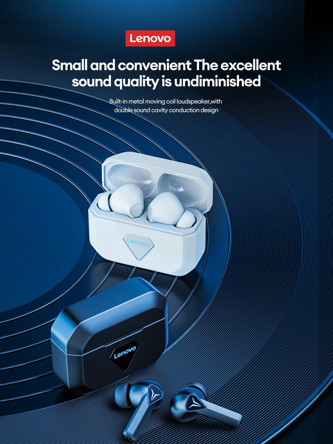 Lenovo Passive Noise Cancelling HalfEar Touch Control Water Resistant HIFI Sound Quality Stereo