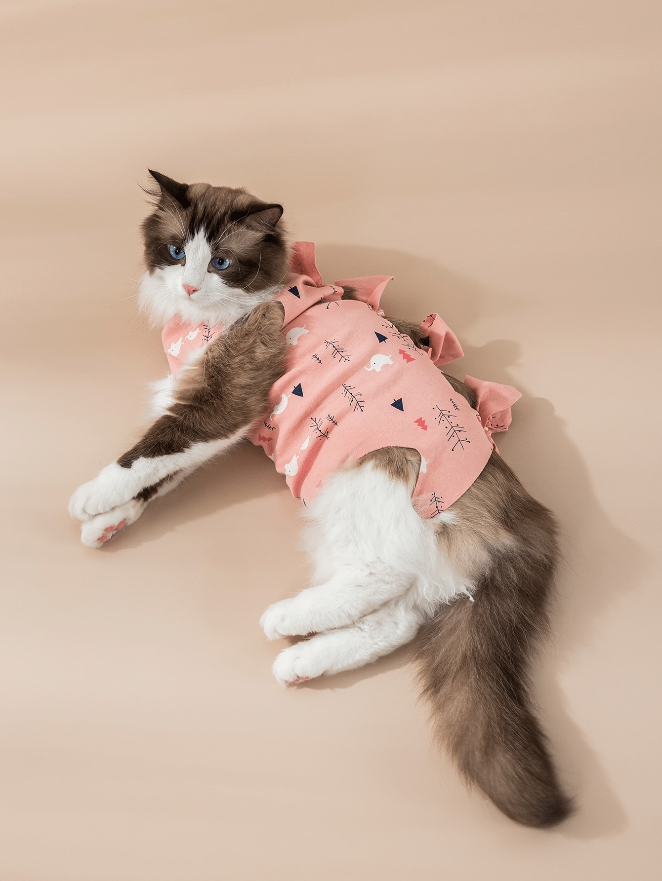 1pc Cat Surgery Recovery Suit With Strap For Female Cats After Spaying