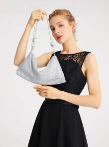 Ví cầm tay bằng kim cương giả dành cho nữ Túi buổi tối Túi xách đeo vai cỡ vừa lấp lánh dành cho các cô gái tuổi teen Sinh viên đại học, Giáo viên, Tân binh & Công nhân cổ trắng Giáng sinh, quà tặng cho giáo viên, Hoàn hảo cho các hoạt động ngoài trời, túi giáo viên, Ngoài trời, Du lịch, Đi chơi, Lễ hội, Kỳ nghỉ , Halloween - Bạc - Xem 3