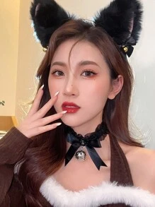 Bộ 4 kẹp tóc tai mèo giả lông thỏ, kẹp tóc trang trí hình chuông cho mèo, phụ kiện tóc hình cáo con, kẹp tóc tai mèo, kẹp tóc hình móng vuốt, kẹp tóc mùa đông, phụ kiện đội đầu, mùa hè, kỳ nghỉ, du lịch, lễ hội, tiệc tùng. - Nhiều màu - Xem 6