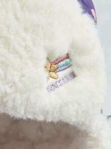 Baby Warm Hat With Tiger Design, Suitable For Girls In Autumn And Winter - Purple - View 2