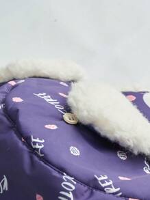 Baby Warm Hat With Tiger Design, Suitable For Girls In Autumn And Winter - Purple - View 3
