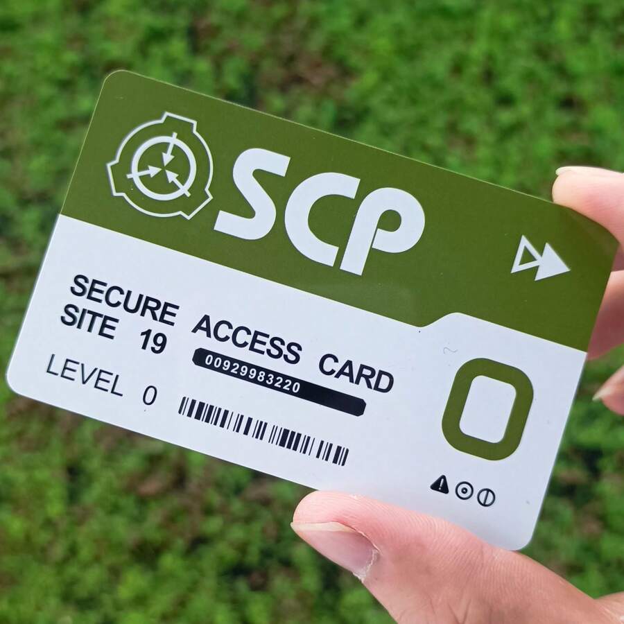 SCP Secure.Contain.Protect 1入組3號等級0 Scp基金會身份鑰匙卡角色扮演通行證 - 橄欖綠 - 查看 1