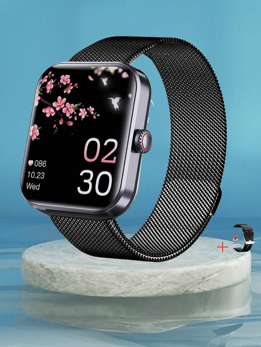 ZOESISUN F57L智能手錶帶黑色帶,血糖監測,24小時心率監測,1.91英寸螢幕,體溫和血液氧氣監測 - 黑色 - 查看 1