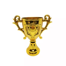 12 Mini Troféu Dourado Taça Decoração Luxo Festa Futebol XL3511 - Dourado - Visão 3