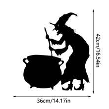 1pc Exquisitely Carved Witch Wall Sticker - Black - View 8