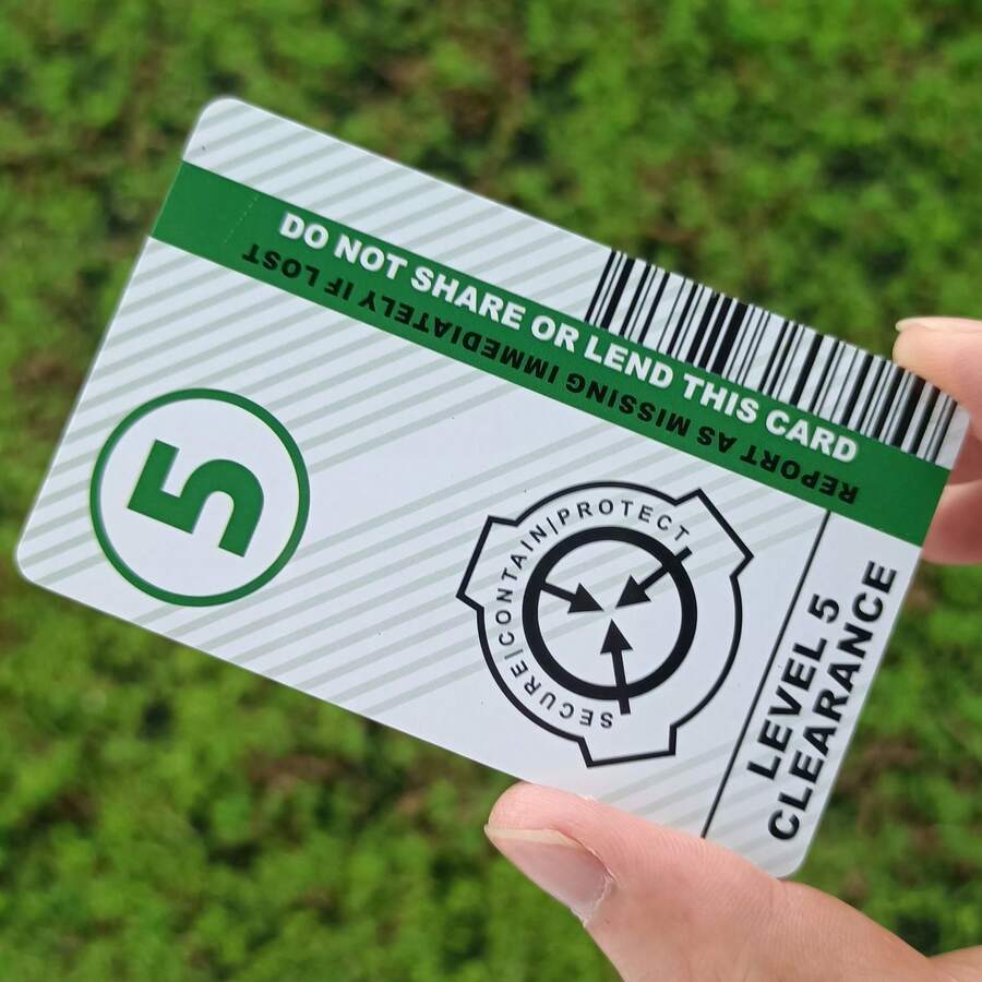 SCP Secure.Contain.Protect 1 張 2 級 5 Scp 基金會 Id 徽章鑰匙卡、角色扮演訪問卡 - 綠色 - 查看 1