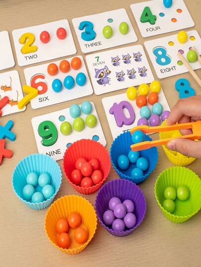 طقم مساعدات تعليمية مونتيسوري للرياضيات: خرز، أرقام، إدراك، مطابقة، لغز، ذكاء، ألعاب حركة دقيقة، لوازم مدرسية، ألعاب للأطفال، ألعاب مونتيسوري، هدايا صغيرة للأطفال، أطفال صغار،ألعاب مونتيسوري