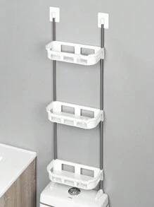 Estante de baño multifuncional creativo, estante de almacenamiento de pasta de cocina, estante de residuos multicapa para baño - Blanco - Ver 1