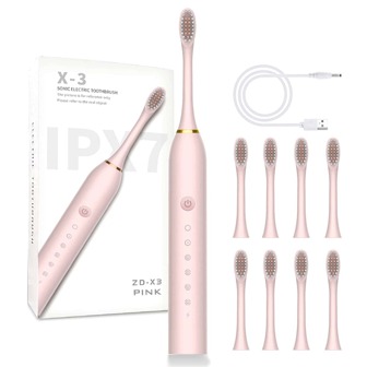 Cepillo De Dientes Eléctrico Con 6 Modos, Carga Usb, Cepillo De Dientes Automático Sónico Para Adultos, Higiene Bucal Blanqueadora, Viene Con 4/8 Cabezales De Cepillo, Cepillo De Dientes Extra Suave Para Encías Y Dientes Sensibles, Cepillo De Cuidado Oral A Prueba De Agua, Ideal Para Hogar/viajes, Gran Elección De Regalo Para Hombres Y Mujeres