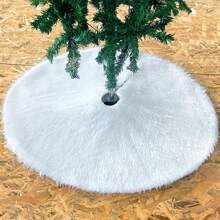 1pc White Tree Skirt For Christmas Tree Bottom, Christmas Party Decoration - White - View 4