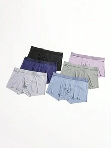 6pcs Ice Silk Seamless Thin Low Rise Convex Pouch Men's Trunks - Multicolor - View 3