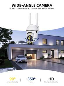 2MP 3MP 5MP 8MP HD 1080P Indoor/Outdoor Security Camera, 5G+2.4G WIFI Or 2.4G WIFI Wireless Camera, Auto Tracking & Light Alarm Floodlight And Color Night Vision, 350° Horizontal & 90° Vertical Rotation View, Two-Way Audio, Motion Detection - White - View 2