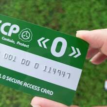 SCP Secure.Contain.Protect 1 Tarjeta De Autorización De Seguridad De Nivel 0 De La Fundación Scp Para Cosplay, Juegos De Rol Y Nivel De Acceso - Verde - Ver 3