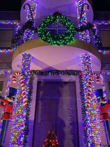 1入組32.8英尺/100顆燈珠、65.6英尺/200顆燈珠、98.4英尺/300顆燈珠可延展綠色線燈,適用於室內/室外使用,適合庭院、假期、派對、花園裝飾 - 彩色 - 查看 7