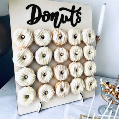 1pc Hangable Wooden Doughnut Display Stand For 20pcs/9pcs Doughnuts, DIY Dessert Decor Prop For Festival Party Cake Stand Cake Decorations Cupcake Stand Cake Decor Cake Holder Wedding Decor Wedding Party Supplies Wedding Decorations Wedding Accessories Wedding Cake Stand
