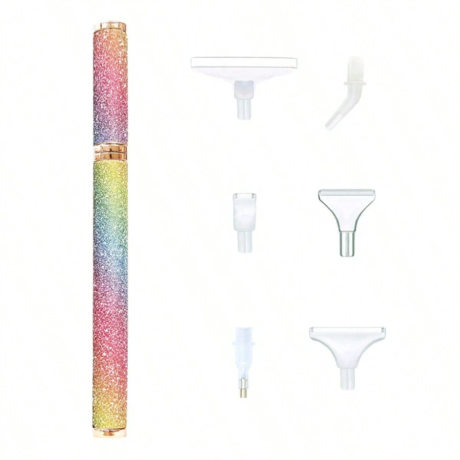 fulfly 7 件裝鑽石繪畫筆套裝水鑽刺繡 Diy 工具套件 - 彩色 - 查看 1