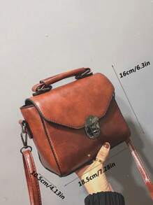 Yogodlns Bolso Vintage Con Solapa Cuadrada - Bolsa Mensajera De Gran Capacidad - Bolso De Hombro Para Mujer