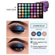 VERONNI 件 40 色眼影調色板，煙熏朋克自然裸色啞光微光閃光高色素眼影調色板防水專業美容化妝 Y2K - #02 糖果色 - 查看 5