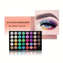 VERONNI 件 40 色眼影調色板，煙熏朋克自然裸色啞光微光閃光高色素眼影調色板防水專業美容化妝 Y2K - #02 糖果色 - 查看 12