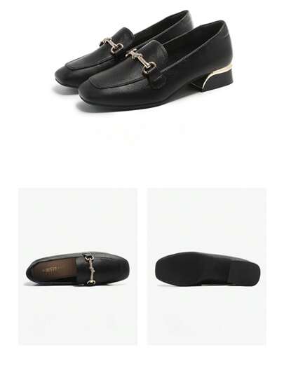 时尚休闲方头低跟低鞋面女鞋