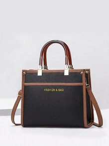 1 Miếng Khối màu Da giả Đúng mốt Chi tiết dây kéo Hình vuông Túi xách tay Đối với Của phụ nữ Sử dụng hàng ngày - Nhiều màu - Xem 1