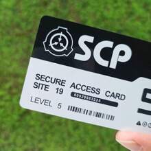 SCP Secure.Contain.Protect 1 Pieza Tarjeta De Acceso De Juego De Rol Scp Foundation Id Key Card Nivel 3-5 - Blanco y Negro - Ver 2