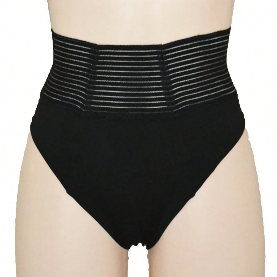 Calzon Tanga Cintura Alta Compresion Suave Sexy Lena - Negro - Ver 1