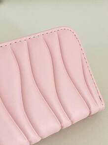 1pc Short Wave Patterned Pu Leather Wallet Portable Fashionable Short Wallet Perfect For Daily Use Date And Gifts Lightweight Portable Card ID Card White-Collar Workers For Female For Holiday For Anniversary For Birthday Gift Accessories Gift Hot Pink Casual Card Holder Card Holder Wallet Business Card Holder Credit Card Holder Card Holder Women For Women Wallet Mini Wallet Purse Wallet Card Wallet