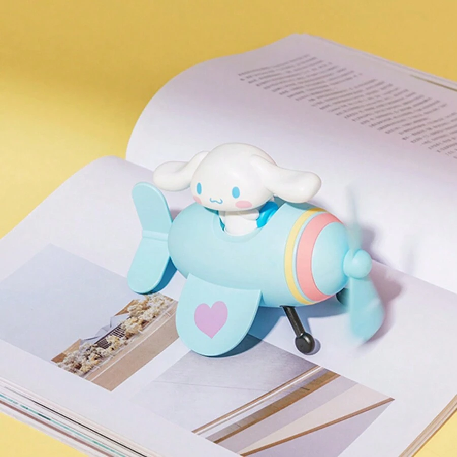 Miniso Cinnamoroll Desktop Decoration Cute Small Airplane Desktop Fan - Blue - View 1