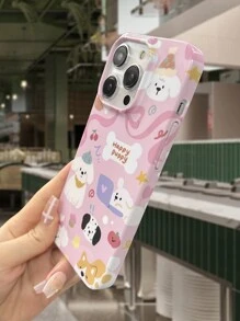 1 Stück Handyhülle mit Rosa glänzend Silikon mit süß Hund Design, , kompatibel zu iPhone