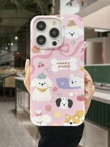 1 Stück Handyhülle mit Rosa glänzend Silikon mit süß Hund Design, , kompatibel zu iPhone