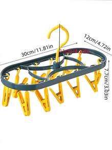 1pc Plastic Drying Rack, Modernist Two Tone Clothes Drying Rack For Home - Yellow - View 3
