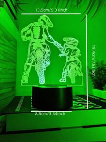 1 pieza Luz nocturna LED de motocicleta acrílica creativa, lámpara decorativa con cambio de 7 colores USB para dormitorio, regalo para amigo entusiasta de las motocicletas - Multicolor - Ver 6