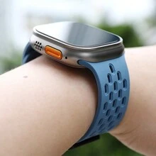 1 Miếng Màu be Không giới tính Khâu từ tính Giường đơn Màu sắc Thể thao Silicone Watch Band  , Mềm mại Và Không thấm nước Dây đeo Tương thích với Apple Watch Ban nhạc 38/40/41/42/44/45/49mm , Tương thích với Apple Watch Series Ultra 8/7/6/5/4/3/2/1/Se ( Hộp Quà Đã Bao gồm ) - Màu be - Xem 3