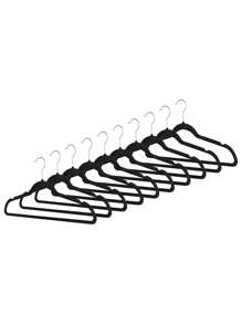 Set De 50 Ganchos Antideslizantes de Terciopelo Para Ropa - Negro - Ver 8