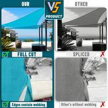 LOVE STORY 10' X 13' Sun Shade Sail Rectangle UV Block Sunshade Canopy For Outdoor Patio Backyard Garden - Turquoise Blue - View 6