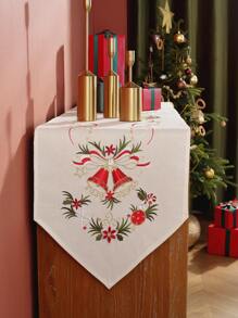 1pc Embroidered Table Runner, Made Of Polyester Fabric, Decoration For Kitchen, Dining Table, Home Gatherings, Party, Wedding Ceremonies, Indoor & Outdoor Use - Multicolor - View 1