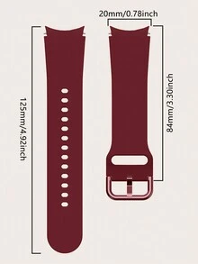 1 Miếng Silicone Watch Band  Với Khóa Và Thép không gỉ Sự bảo vệ Nhẫn Tương thích với Samsung Watch Ban nhạc Samsung Đồng hồ 4/5/6 - Màu Đỏ Sâu - Xem 3