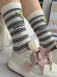 5 Pairs Of Early Autumn Ins Style Cute Cartoon Rabbit Mid-calf Socks For Everyday Life - Multicolor - View 5