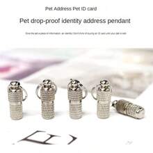 1pc Silver Pet Id Tag, Dog Tag For Address Preventing Lost, Cat Tag Or Pendant Pet Accessory - Silver - View 1