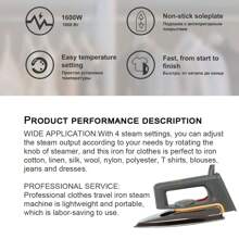 1pc Plug-in Retro-style Dry Iron Without Steam Function - Grey - View 4