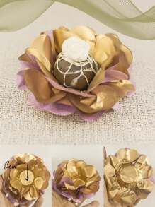 Forminhas Para Doces Finos Em Super Seda 40g gramatura 4 camadas caixeta doces forminha doce fino- 25 unidades - Bronze mesclado - Visão 2