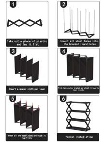 Multi-functional Shoe Organizer with X-shaped Cloth Dustproof Rack, Home Assembled Shoe Cabinet for Space Optimization - White - View 6