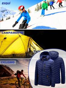 Chamarra Para Hombre con capucha desmontable, chamarra de invierno, ligera semi-impermeable